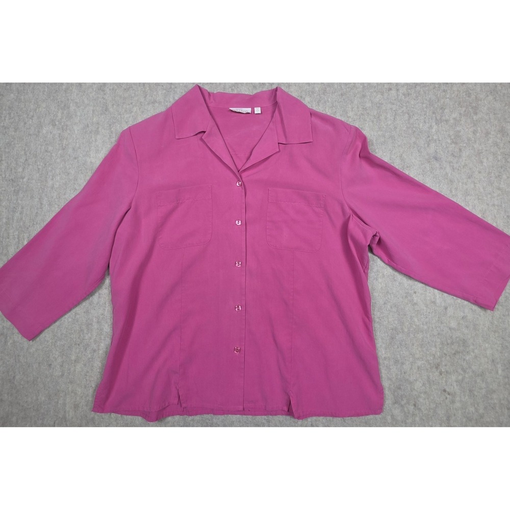 Lex‎ I Con Brand Vintage Womens Blouse 100% Silk Pink